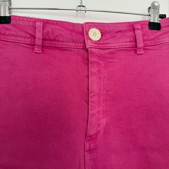 ZARA HIGH WAIST THE MARINE STRAIGHT JEANS IN FUCHSIA size 6 - Picture 8 of 15